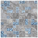 vidaXL Mozaik csempe 22 pcs Szürke és Kék 50 x 50 cm Üveg