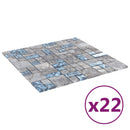 vidaXL Mozaik csempe 22 pcs Szürke és Kék 50 x 50 cm Üveg
