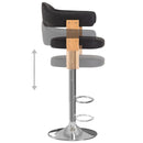 vidaXL 2 db fekete hajlított fa és műbőr bárszék