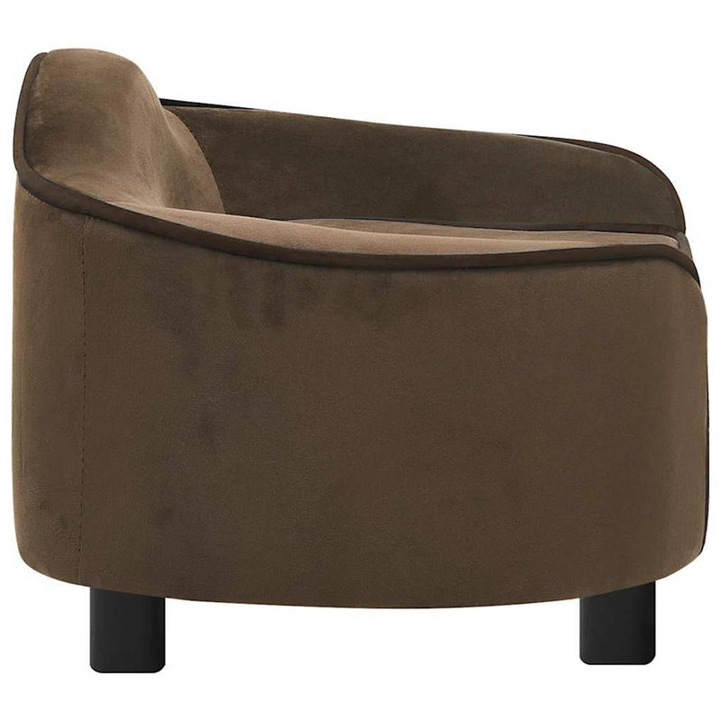 vidaXL barna plüss kutyakanapé 67 x 47 x 36 cm