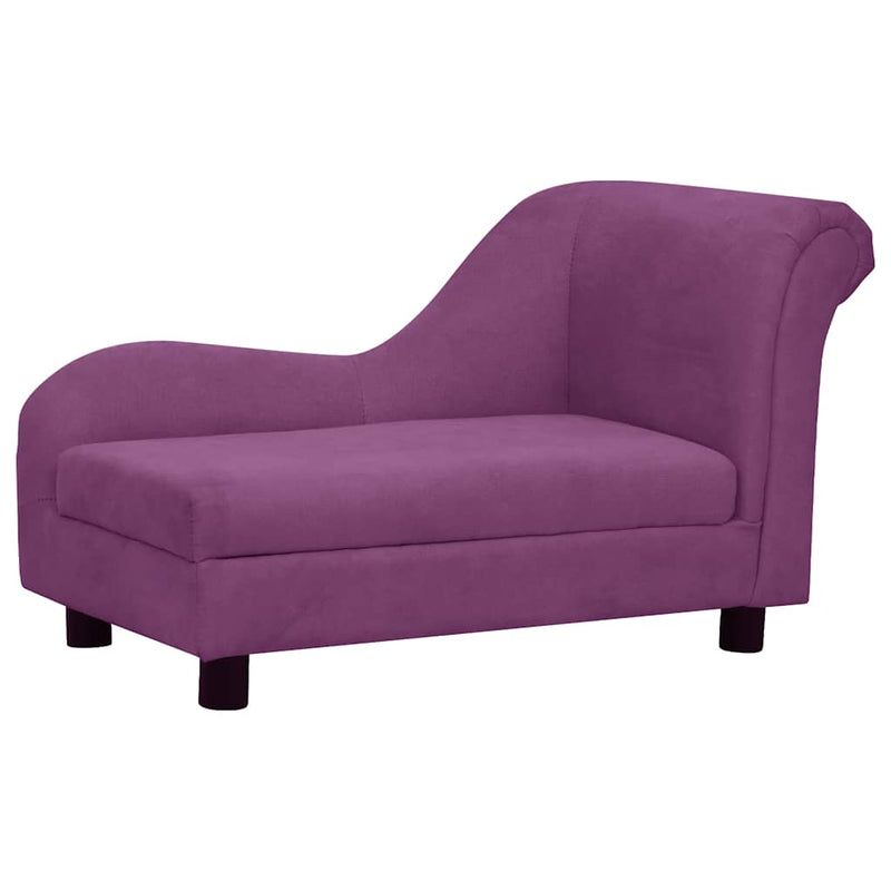 vidaXL burgundi vörös plüss kutyakanapé párnával 83 x 44 x 44 cm