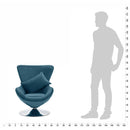 vidaXL kék bársony forgó kagylószék párnával