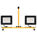 vidaXL meleg fehér fényű fogantyúval ellátott LED-es reflektor 2x50 W