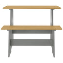 vidaXL REINE mézbarna és szürke tömör fenyőfa étkezőasztal paddal