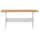 vidaXL REINE mézbarna és fehér tömör fenyőfa étkezőasztal paddal