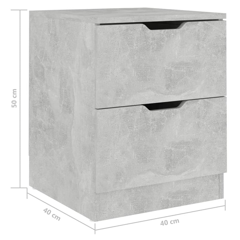 vidaXL betonszürke forgácslap éjjeliszekrény 40 x 40 x 50 cm