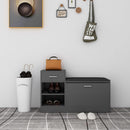 vidaXL szürke szerelt fa cipőtároló pad 94,5 x 31 x 57 cm