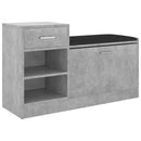 vidaXL betonszürke szerelt fa cipőtároló pad 94,5 x 31 x 57 cm