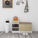 vidaXL fehér és sonoma tölgy szerelt fa cipőtároló pad 94,5x31x57 cm