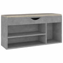 vidaXL betonszürke szerelt fa cipőtároló pad párnával 104 x 30 x 49 cm
