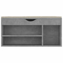 vidaXL betonszürke szerelt fa cipőtároló pad párnával 104 x 30 x 49 cm
