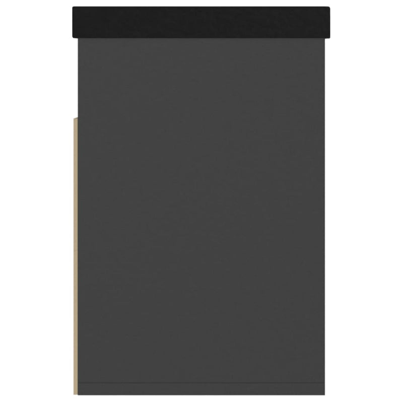 vidaXL szürke szerelt fa cipőtároló pad párnával 80 x 30 x 47 cm