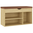 vidaXL sonoma tölgy szerelt fa cipőtároló pad párnával 80 x 30 x 47 cm