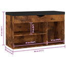 vidaXL füstös tölgy szerelt fa cipőtároló pad párnával 80 x 30 x 47 cm