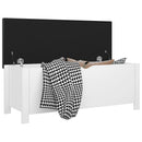 vidaXL fehér szerelt fa tárolódoboz párnával 105 x 40 x 45 cm