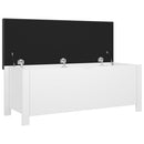 vidaXL fehér szerelt fa tárolódoboz párnával 105 x 40 x 45 cm