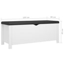 vidaXL fehér szerelt fa tárolódoboz párnával 105 x 40 x 45 cm