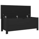 vidaXL fekete szerelt fa tárolódoboz párnával 105 x 40 x 45 cm