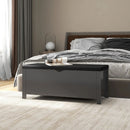 vidaXL szürke szerelt fa tárolódoboz párnával 105 x 40 x 45 cm