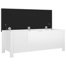 vidaXL magasfényű fehér szerelt fa tárolódoboz párnával 105x40x45 cm