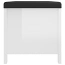 vidaXL magasfényű fehér szerelt fa tárolódoboz párnával 105x40x45 cm