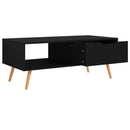 vidaXL fekete szerelt fa dohányzóasztal 100 x 49,5 x 43 cm