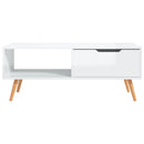 vidaXL magasfényű fehér szerelt fa dohányzóasztal 100 x 49,5 x 43 cm