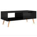 vidaXL magasfényű fekete szerelt fa dohányzóasztal 100 x 49,5 x 43 cm