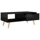 vidaXL magasfényű fekete szerelt fa dohányzóasztal 100 x 49,5 x 43 cm