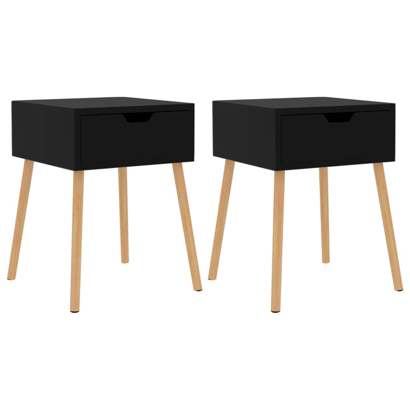 vidaXL 2 db magasfényű fekete szerelt fa éjjeliszekrény 40x40x56 cm
