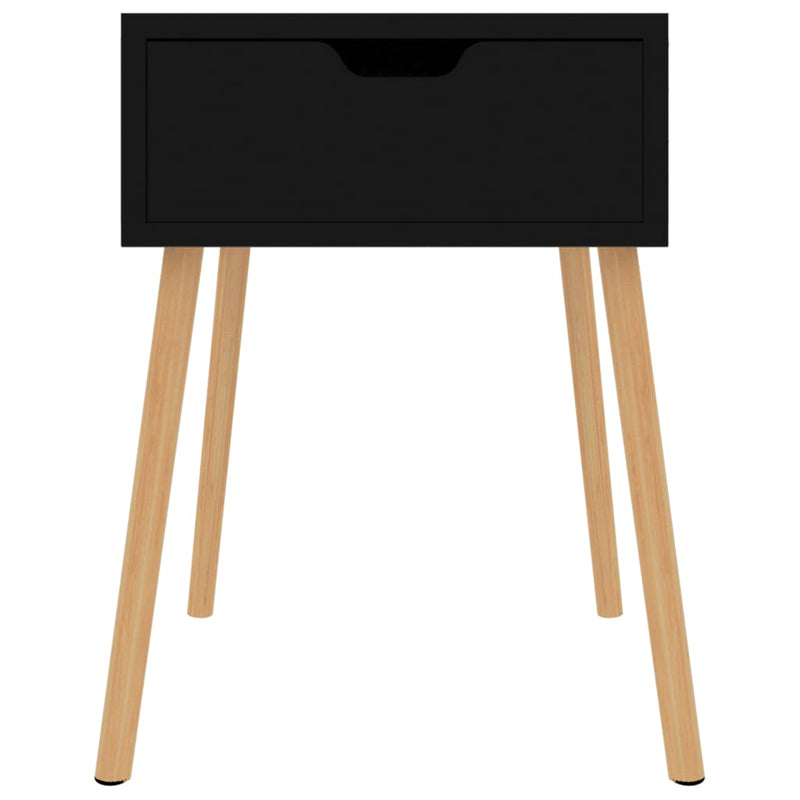 vidaXL 2 db magasfényű fekete szerelt fa éjjeliszekrény 40x40x56 cm