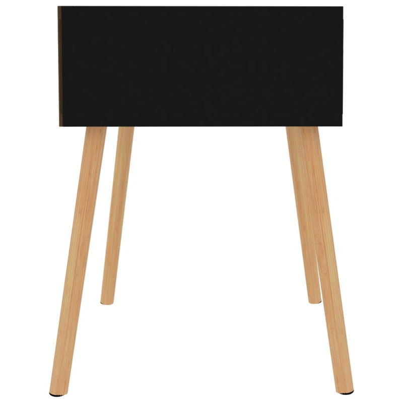 vidaXL 2 db magasfényű fekete szerelt fa éjjeliszekrény 40x40x56 cm