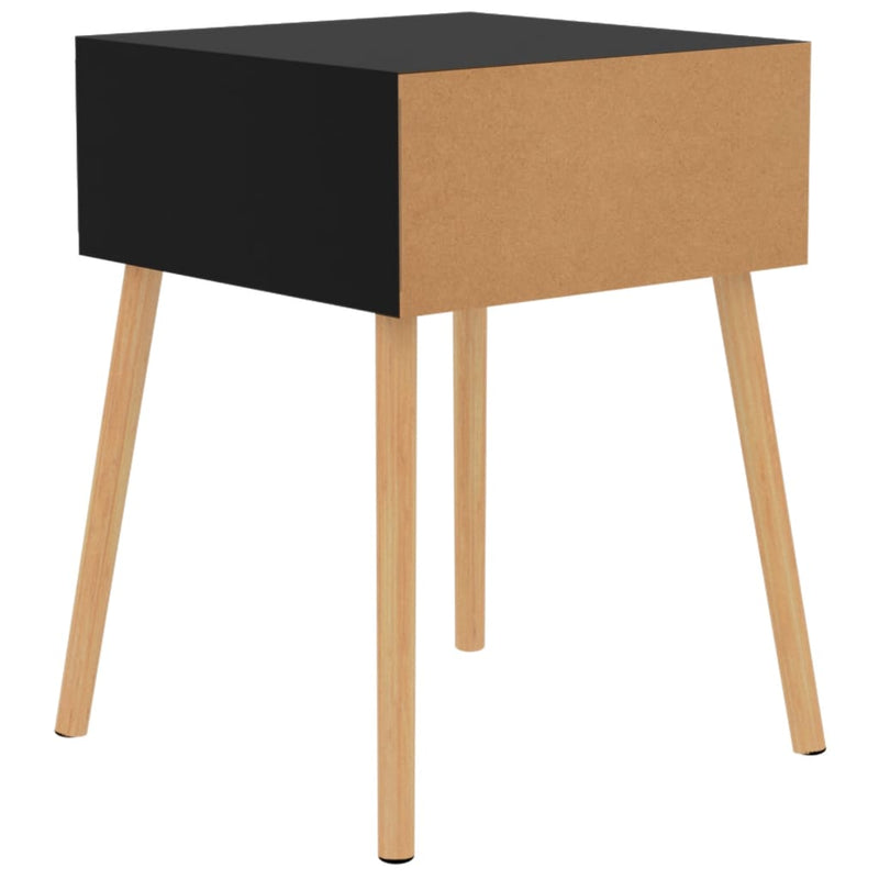 vidaXL 2 db magasfényű fekete szerelt fa éjjeliszekrény 40x40x56 cm