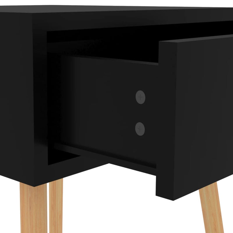 vidaXL 2 db magasfényű fekete szerelt fa éjjeliszekrény 40x40x56 cm
