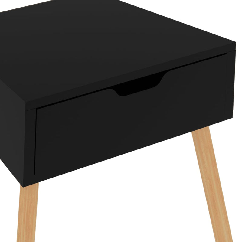 vidaXL 2 db magasfényű fekete szerelt fa éjjeliszekrény 40x40x56 cm