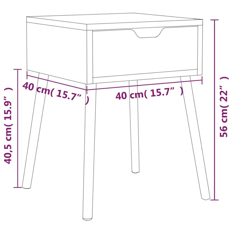 vidaXL 2 db magasfényű fekete szerelt fa éjjeliszekrény 40x40x56 cm
