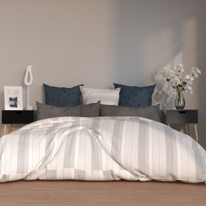vidaXL 2 db magasfényű fekete szerelt fa éjjeliszekrény 40x40x56 cm