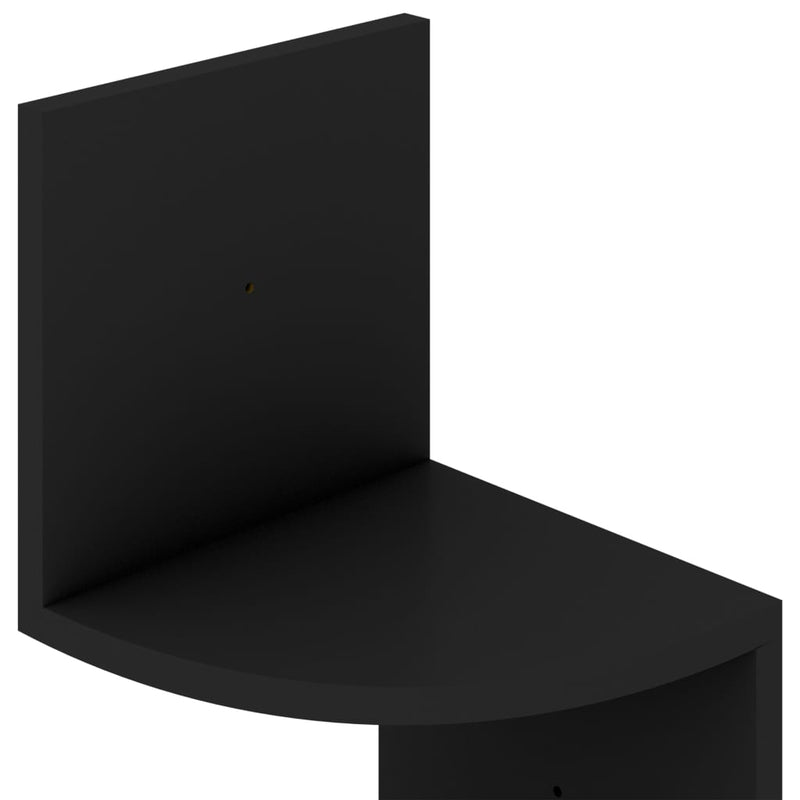 vidaXL fekete szerelt fa fali sarokpolc 19 x 19 x 123 cm