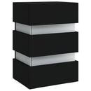 vidaXL fekete szerelt fa LED-es éjjeliszekrény 45 x 35 x 67 cm