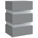 vidaXL szürke szerelt fa LED-es éjjeliszekrény 45 x 35 x 67 cm