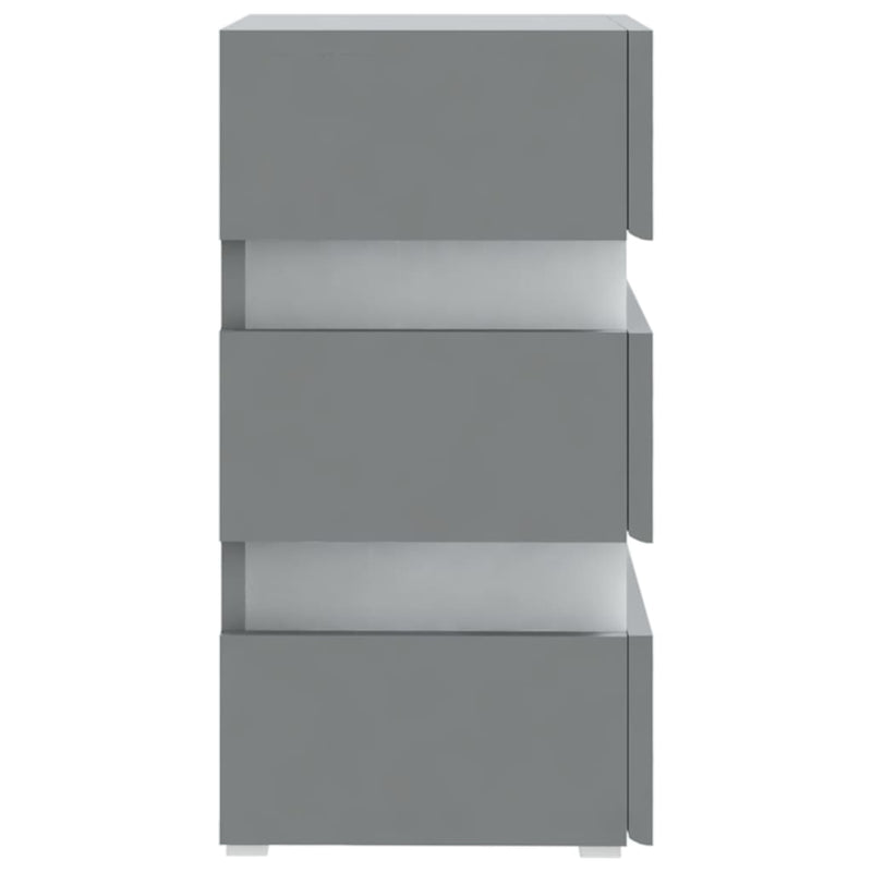 vidaXL szürke szerelt fa LED-es éjjeliszekrény 45 x 35 x 67 cm