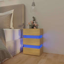 vidaXL sonoma tölgy színű szerelt fa LED-es éjjeliszekrény 45x35x67 cm