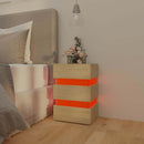vidaXL sonoma tölgy színű szerelt fa LED-es éjjeliszekrény 45x35x67 cm