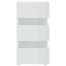 vidaXL magasfényű fehér szerelt fa LED-es éjjeliszekrény 45x35x67 cm