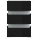 vidaXL magasfényű fekete szerelt fa LED-es éjjeliszekrény 45x35x67 cm