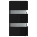 vidaXL magasfényű fekete szerelt fa LED-es éjjeliszekrény 45x35x67 cm