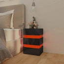 vidaXL magasfényű fekete szerelt fa LED-es éjjeliszekrény 45x35x67 cm