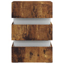 vidaXL füstös tölgy színű szerelt fa LED-es éjjeliszekrény 45x35x67 cm