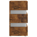 vidaXL füstös tölgy színű szerelt fa LED-es éjjeliszekrény 45x35x67 cm