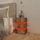 vidaXL füstös tölgy színű szerelt fa LED-es éjjeliszekrény 45x35x67 cm